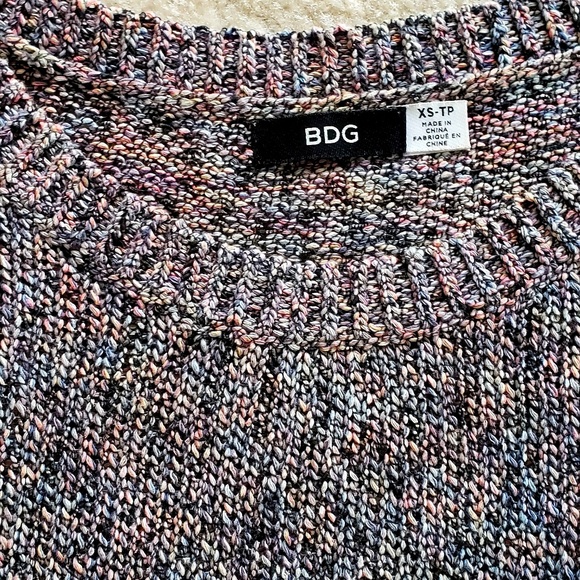 BDG Tops - BDG Dark Rainbow Knit Crop Sweater BDG Tops - BDG Dark Rainbow Knit Crop Sweater